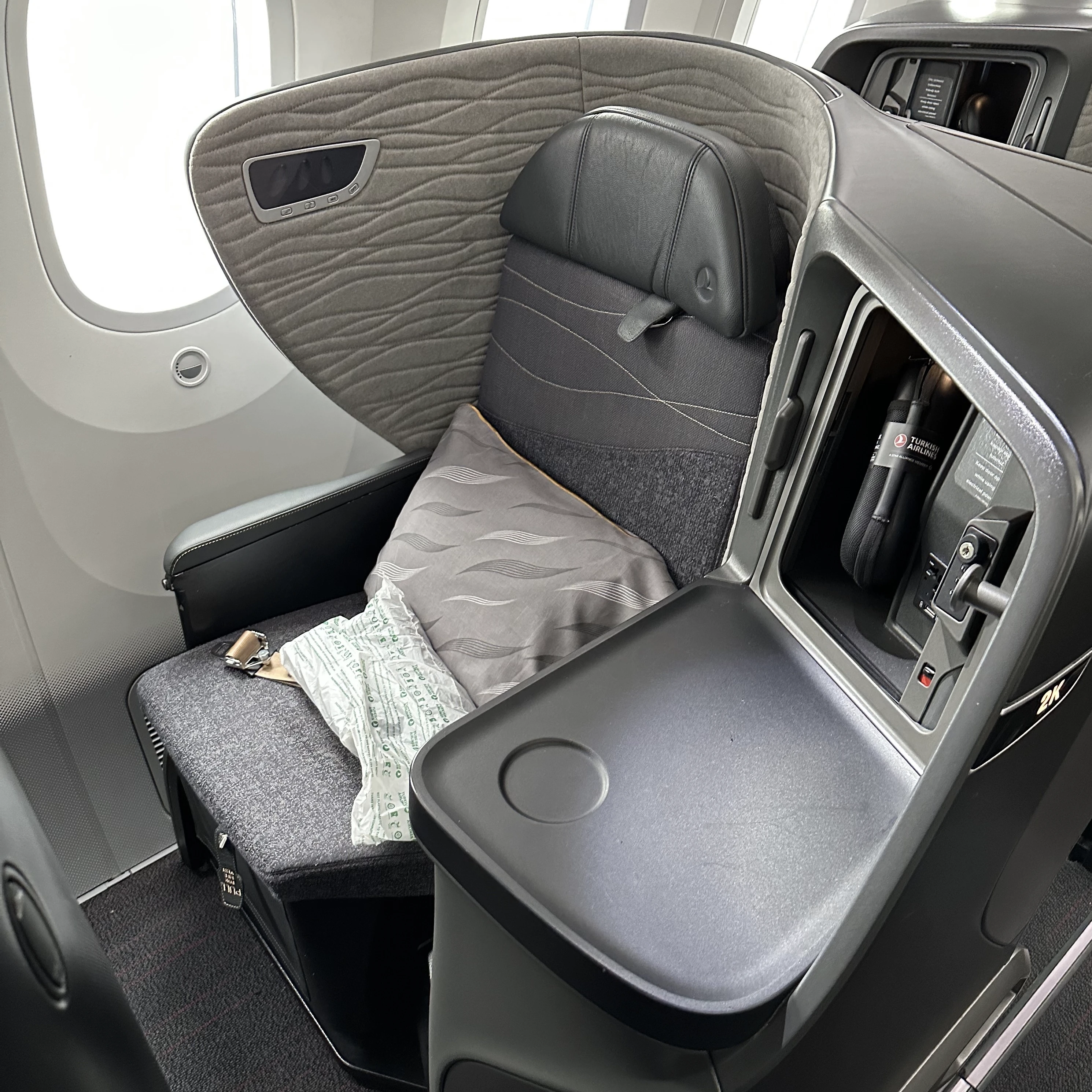 Individual business class seat.