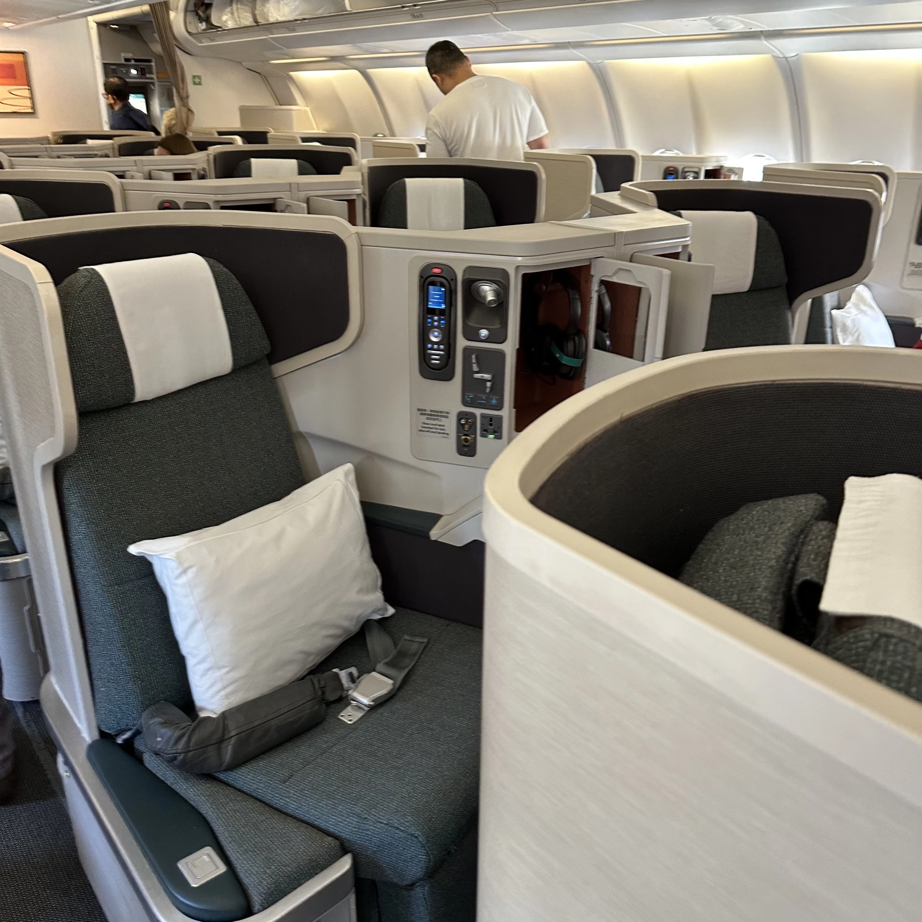 Cathay Pacific Airbus A330-300 business class cabin.