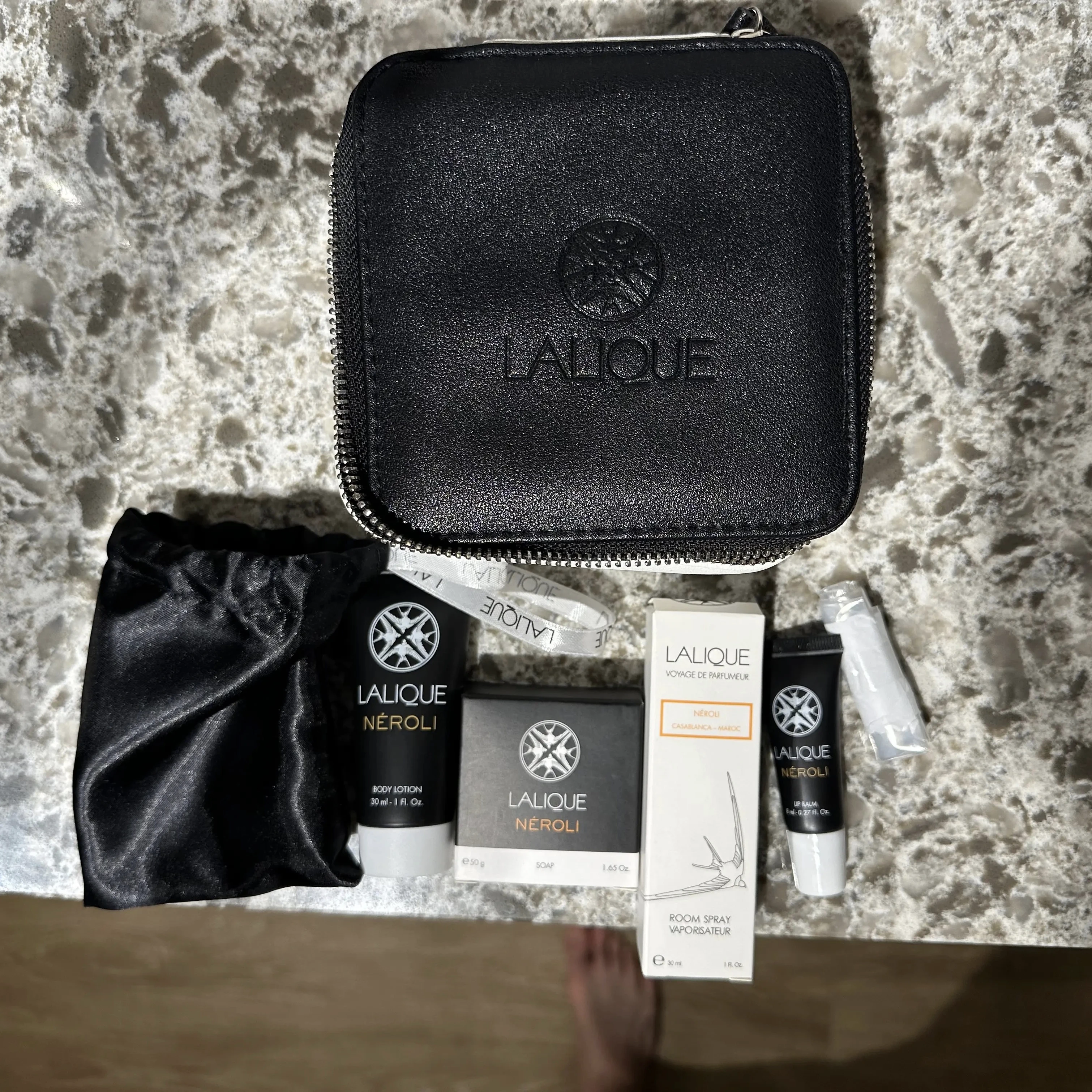 Singapore Airlines A380-800 First Class Suites amenity kit.