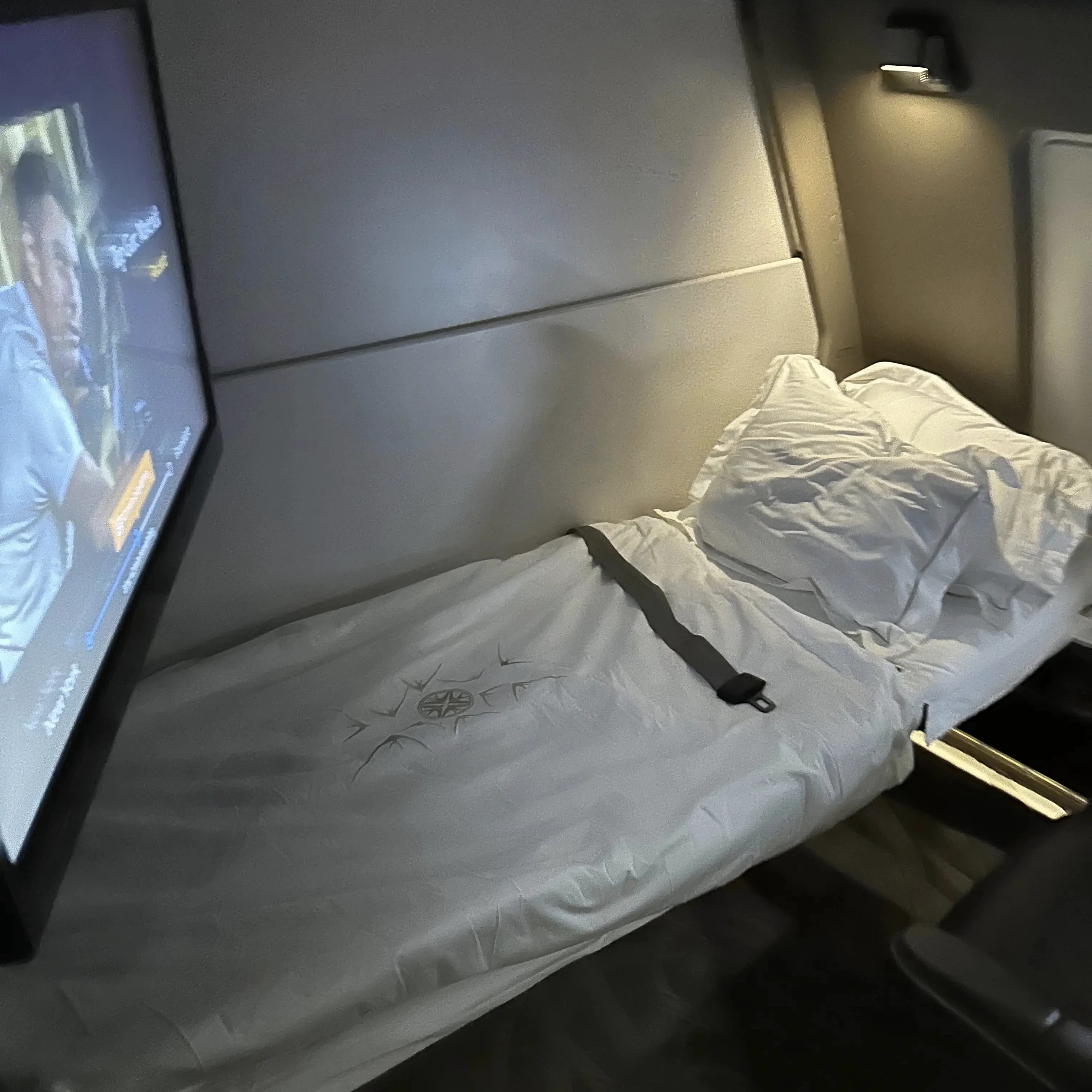 Singapore Airlines A380-800 First Class Suites has lie-flat beds.