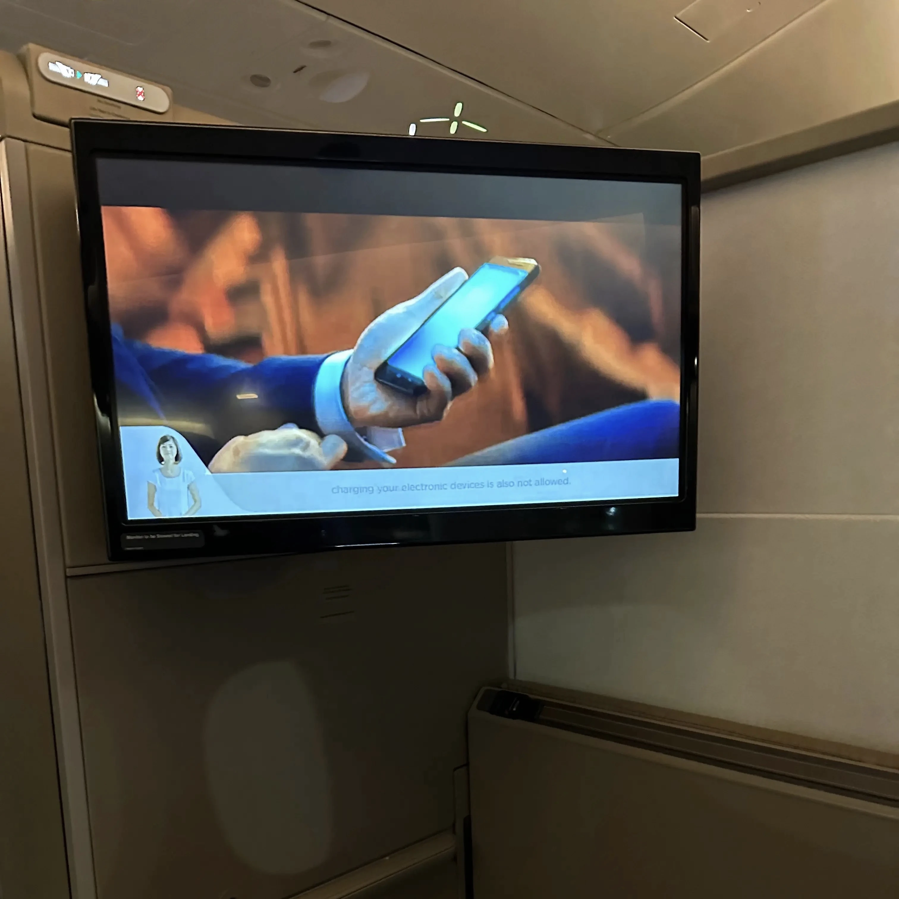 Singapore Airlines A380-800 First Class Suites seats have a fold-out HD TV.